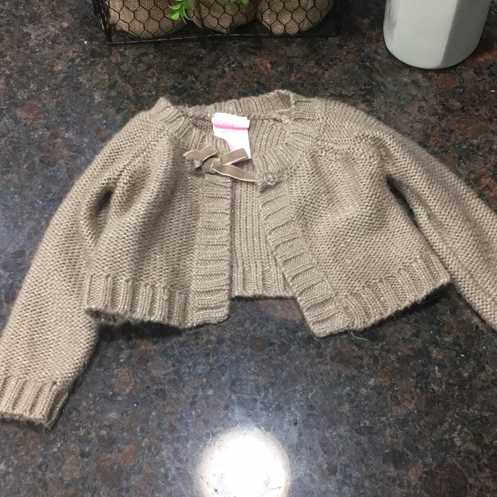 Brown and silver shine sweater size 24months
